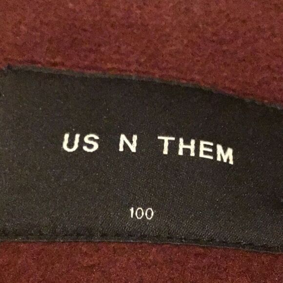 Us N Them Wine Wool Blend Quilt Lined Classic Overcoat - Picture 14 of 16